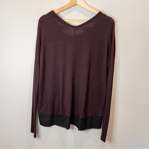 Rag & Bone Womens Size Small Oversized V Neck Sweater in Burgundy Colorblock - Picture 10 of 11
